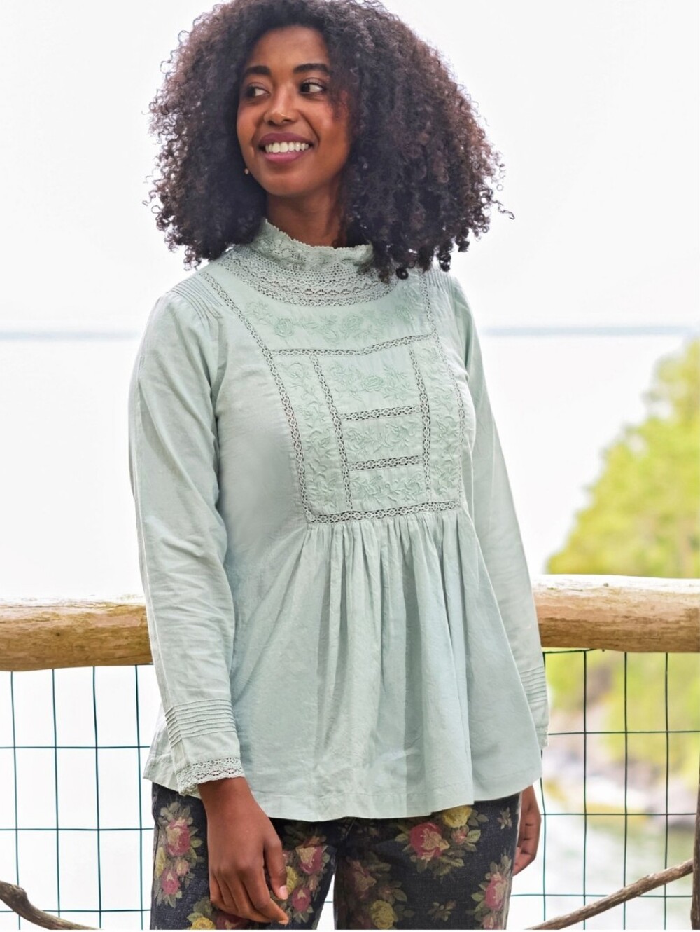 April Cornell Heirloom Blouse - Sage Size XL